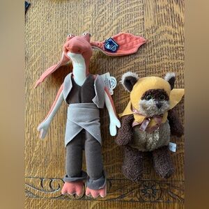 2 Vintage 90’s Star Wars Stuffed Animals - Jar Jar Binks & Ewok